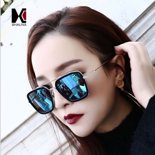 

wholesale- shauna 7 colors retro men square sunglasses brand designer oversized fashion women double bridges sun glasses, White;black