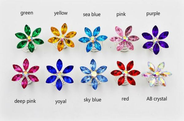 

50pcs mix snowflake crystal kids imitation swirl twist hair pin spin pins for women jewelry 2017, Golden;silver