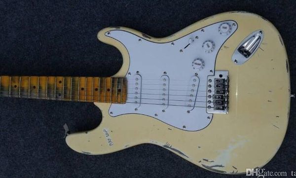 Chitarra elettrica Custom Shop Heavy Relic Cream Vintage White Yngwie ST