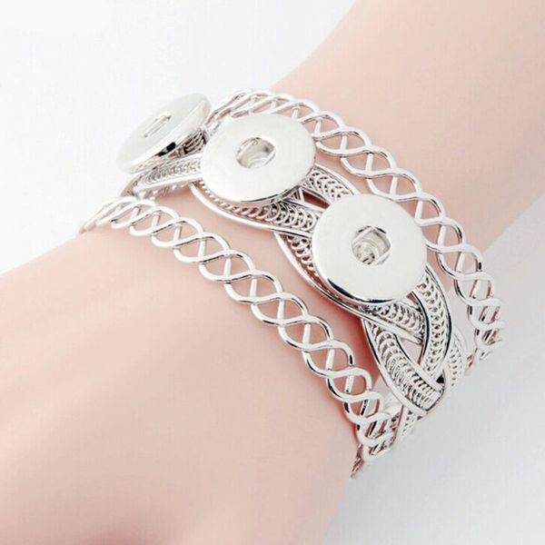

wholesale- snap button armband bracelet, three snaps jewelry nb0028, White