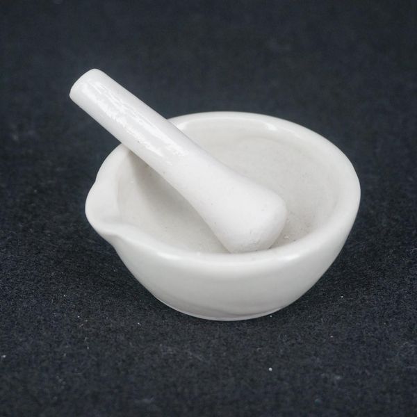 

wholesale- 60mm porcelain mortar and pestle mixing grinding bowl set white lab kit tools