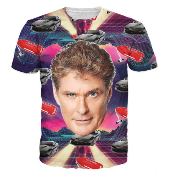 

hasselhoff футболка 80-х годов the infamous baywatch hero 3d print футболка женская / мужская топы наряды модная одежда повседневные футболк, White;black