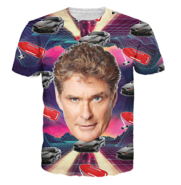 

Hasselhoff Футболка 80-х годов The Infamous Baywatch Hero 3d Print Футболка Женская / мужская Топы Наряд