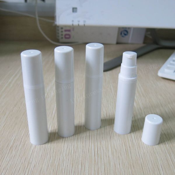 

50 x 10ml empty white airless lotion pump cream bottle for cosmetic use