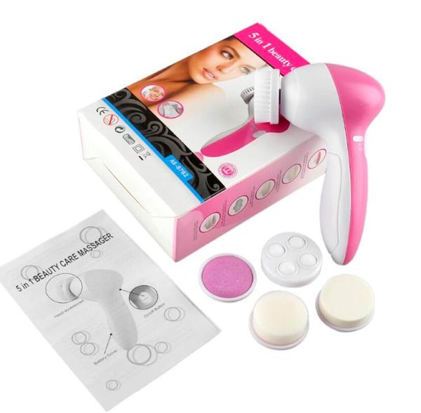 

5 in 1 electric facial cleansing brush face pore acne cleanser body cleaning massage mini skin beauty massager brushes by dhl