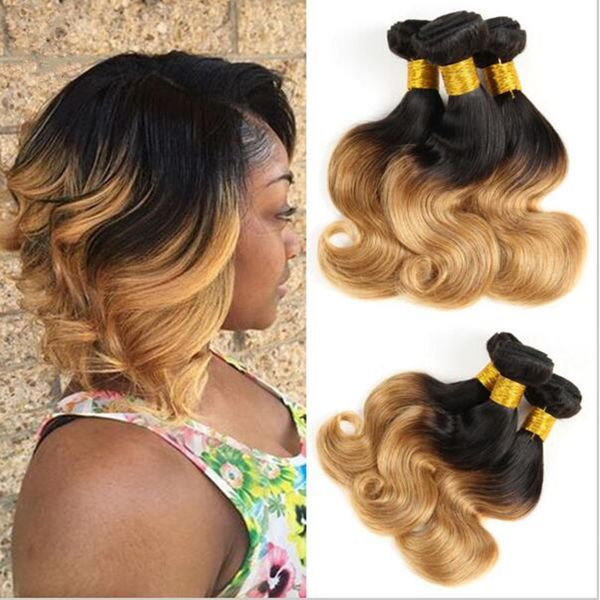 2020 Fashion Short Honey Blonde Ombre Body Wave Virgin Hair
