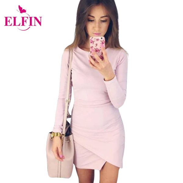

wholesale- party dresses vestidos long sleeve women autumn dress solid irregual hem vestido de festa robe femme mini office dress lj7406r, White;black