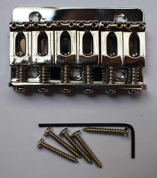 

65mm Chrome 6 Saddle Hardtail Guitar Bridge Top Load Perfect for Electric Guitar Free Shipping