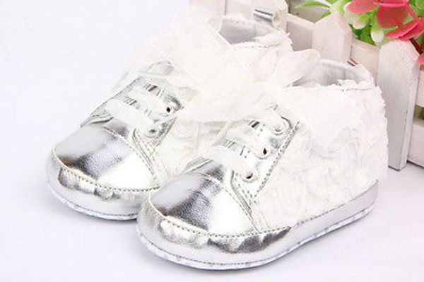 

wholesale- toddler baby kid girl non-slip soft sole crib sneaker shoes pre-walker boots white pink uk size 0 -24m