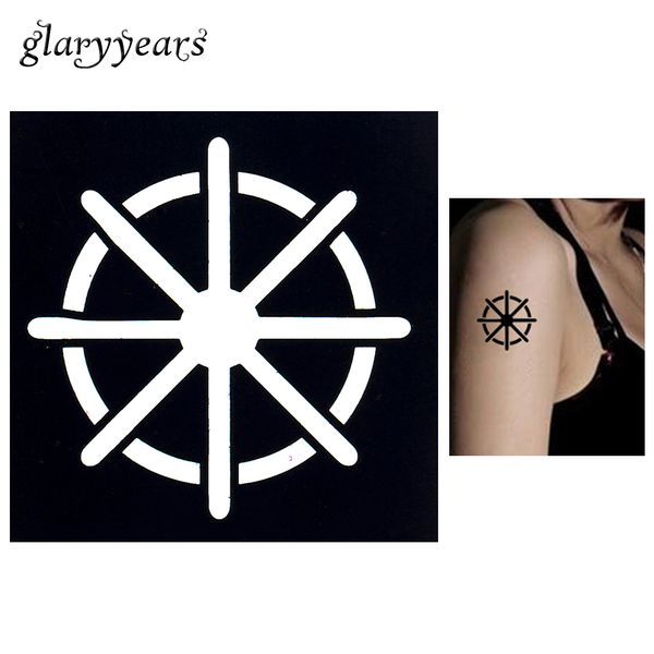 Acheter Gros Femmes Maquillage Bricolage Corps Henné Tatouage Pochoir Art Peinture Bateau Gouvernail Modèle Design Décoration Petit Henné Tatouage