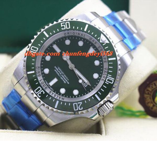 

роскошные наручные часы 116660 мужские из нержавеющей стали зеленый циферблат керамическая 44мм механизм с автоподзаводом мужские часы высше, Slivery;brown