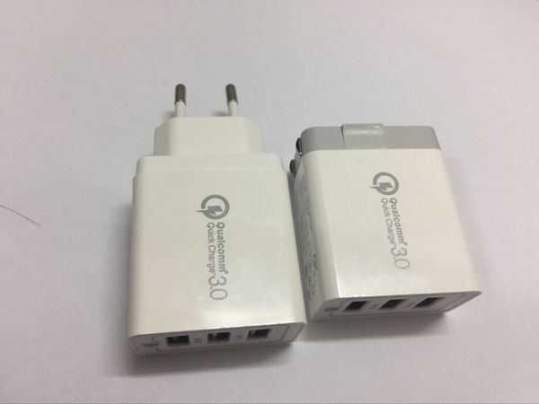 

50 шт. / лот высокое качество быстрая зарядка 5 в 3.4 a 3-портовый usb us / eu home travel wall charger ac зарядное устройство адаптер для м