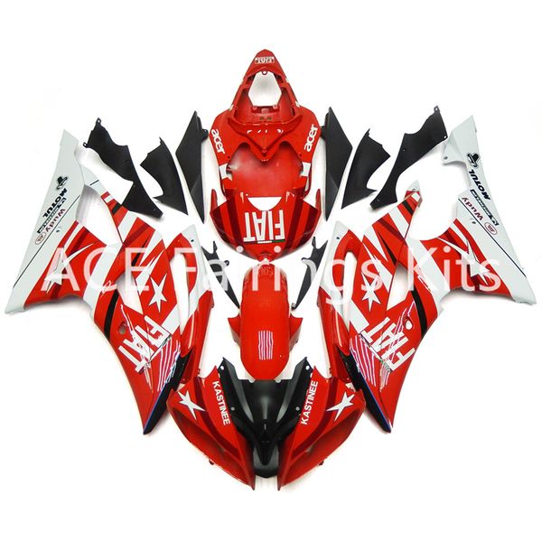 Yamaha yzf-r6 yzf600 r6 için 3 hediye yeni fairings 08 15 r6 2008-2015 abs plastik karoser motosiklet kaporta kiti kırmızı tarzı vv6