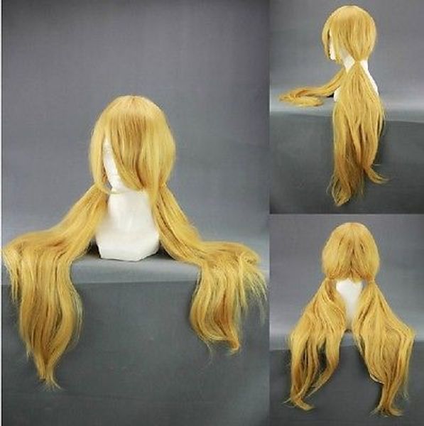 

gt;>100cmx long binbougami ga blond yellow anime cosplay wig co-h23, Black;brown