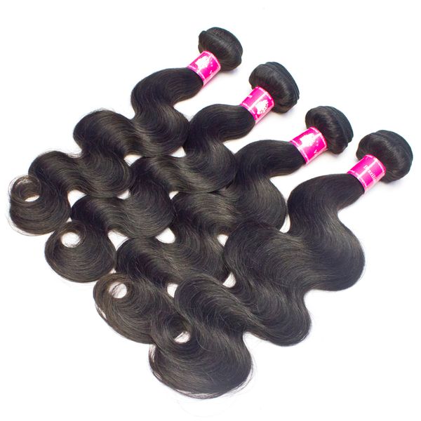 Оптовая продажа с фабрики, 10 пучков/лот, девственные бразильские объемные волны, плетение 1B, натуральный человеческий уток волос Remy для чернокожих женщин Forawme