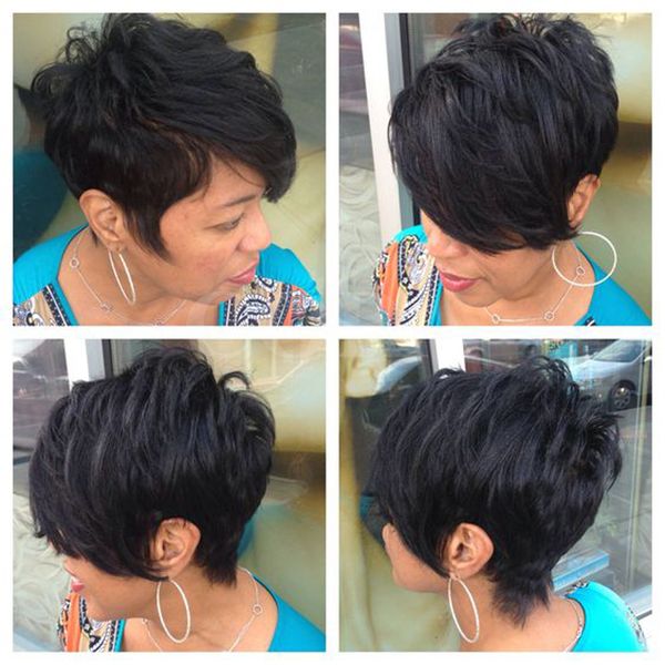 Short Black Cut For Black Women Freely Making Texture Pixie Cut
