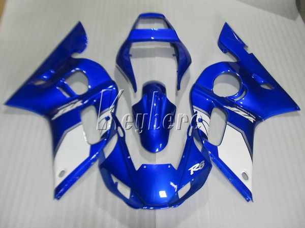 Carene in plastica carrozzeria per Yamaha YZR R6 98 99 00 01 02 kit carena bianco blu YZF R6 1998-2002 HT31