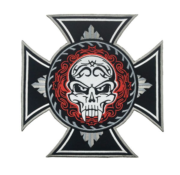 

Новый Arival огромный крест дикарь череп татуировки байкер куртка вышитые патч желе