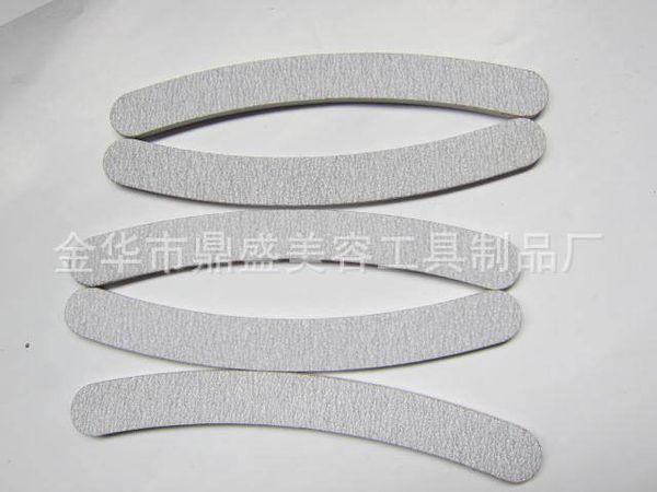 

wholesale- 10 x grey nail files sanding 180/180 curve banana for nail art tips manicure 17.8*2*0.4cm