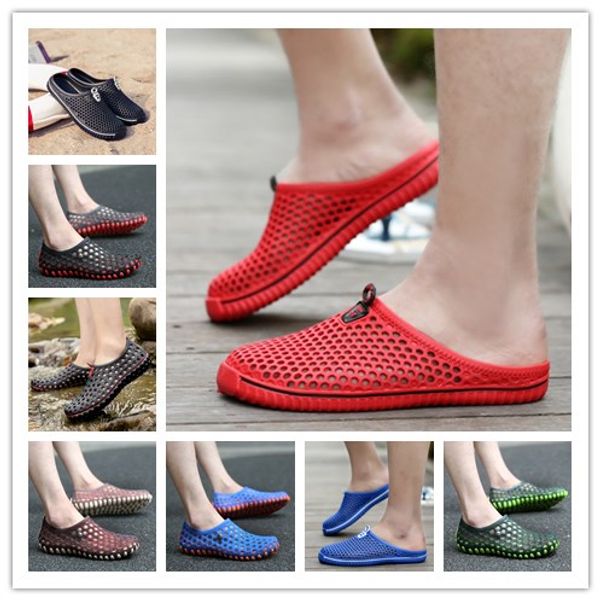 Summer Men Breathable Slippers Hollow out Beach Sandals Casual Garden Hole Shoes