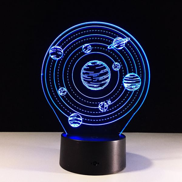 

2017 Планеты 3D Оптическая Иллюзия Лампа Night Light DC 5 В USB Зарядка 5-й Батареи Оптовая Drops