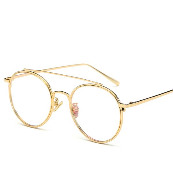 

wholesale- fashion women vintage eyeglass frame brand designer new round metal frame glasses twin-beams goggles oculos ma310, Silver