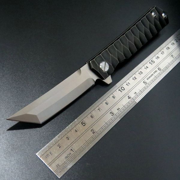 Новый подшипник складной нож нож D2 сталь 58-60HRC точки танто лезвие сплава ручка ножа
