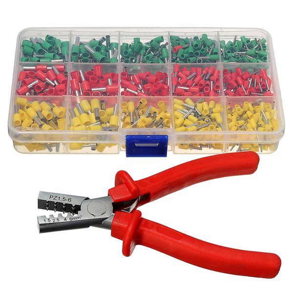 

crimping tool crimper plier with 990pc tube end ferrule terminals assortment kit