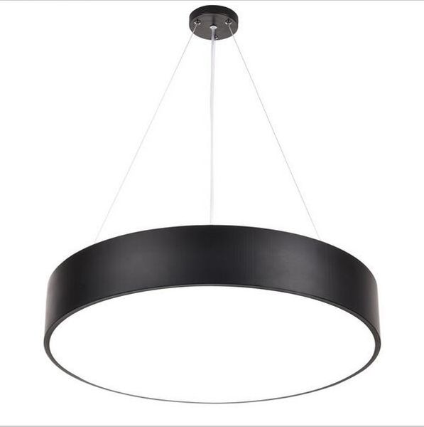 Black Round Pendant Light Ping Glass Modern Minimalism Led Hanging Lights Suspension Lighting Office Pendant Light Matte Metal Round Pendnat Fixtures Ac85 265v