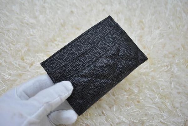

2017 famous brand Genuine lambskin / caviar Leather wallets Women classic Luxury lattice 11.5*8CM card holders 31510