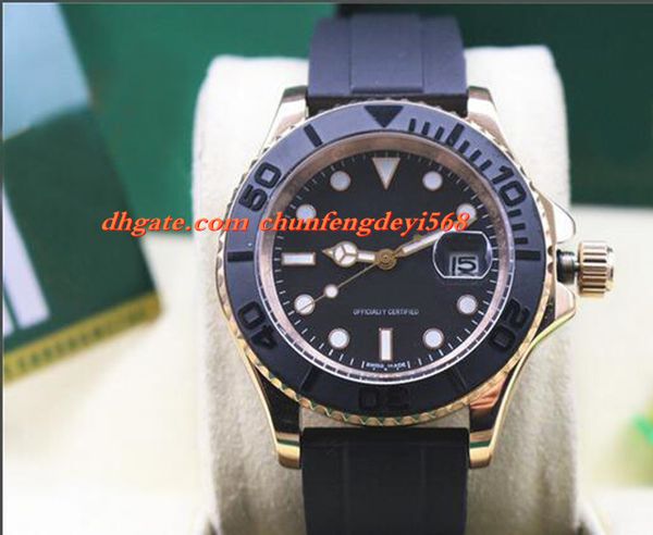 

fashion luxury 40mm black dial dot rose gold bezel men watch 116655 automatic movement men watches quality, Slivery;brown