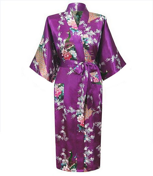

wholesale- purple female faux silk robe china style sleepwear kimono new summer bath gown plus size s  l xl xxl xxxl mujer pijama ls0001c, Black;red