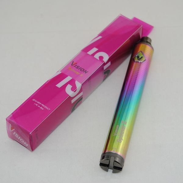 

Видение Spin II 2 Радуга Vape ручки батареи eGo C Twist переменное напряжение 1650mah ECigarette EVOD VV батареи для 510 баков ecig