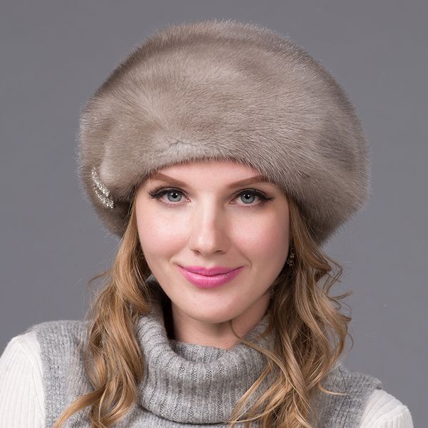

wholesale-2016 quality real fur mink hat beret fashion women new luxury good selling genuine hat fur hat full import dhy-53a, Blue;gray
