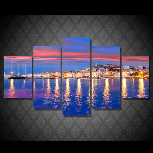 

5 pcs/set framed hd printed ispaniya eivissa ibiza picture wall art canvas print decor poster canvas oil painting