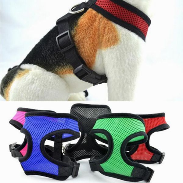 

нейлон pet pet mesh harness мягкая чистая собака мини-жилет регулируемый дышащий щенок жгут поставки для собак 21 дизайн yw83