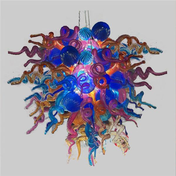 

led light source ac110v-240v hand blown glass chandelier light coloured murano art glass chandelier for livingroom decor