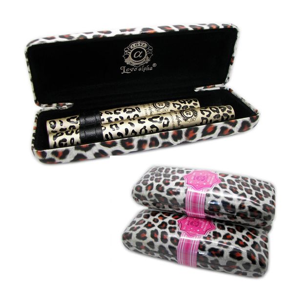 Love Alpha 3D FIBER LASHES Set mascara leopardato con manuale inglese Gel per trapianto impermeabile Fibre naturali Trucco