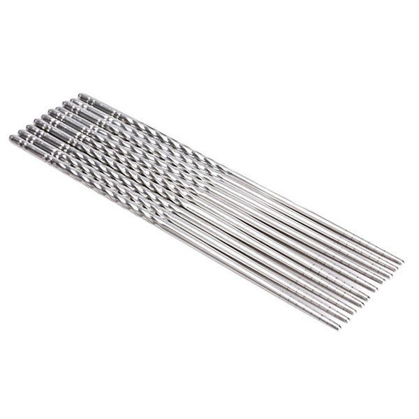 

anti-skip stainless steel chopsticks durable silver chinese chopsticks 23cm length kitchen rrestaurant chopsticks home kitchen dinnerware