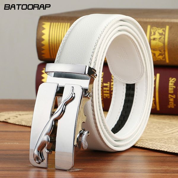 

wholesale- [batoorap] 2017 fashion mens luxury automatic buckle belts men white solid luxury design cowskin belt men, Black;brown