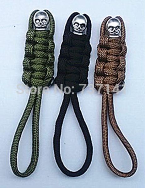 

Бесплатная доставка 6 шт. парашют Paracord выживания череп-Мумия брелок - молния тянут