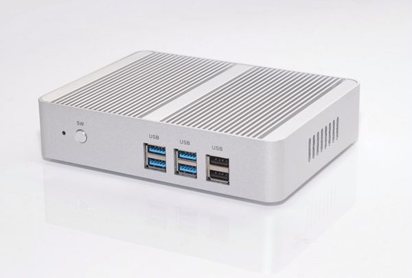 Freeshipping Fanless Intel N3150 Mini PC Celeron Quad Núcleo 1.6 ~ 2.08GHz Windows 10 Mini Computador Dual H-DM-I Wifi Dual LAN Caixa de TV