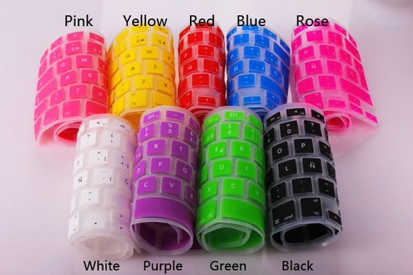 Coque Clavier US en Silicone Russe pour Macbook Air Pro Retina 13 15 17 Taille Unique Rose