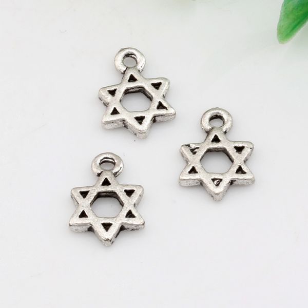 

mic 500pcs antique silver zinc alloy "star of david" charm pendants diy jewelry 9x13mm a-023, Bronze;silver