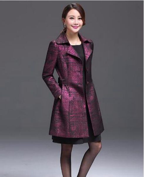 

женщины в весенней и осенней моды продукта показать тонкий темперамент большой ярдов с длинным рукавом пальто /  - 4, Black