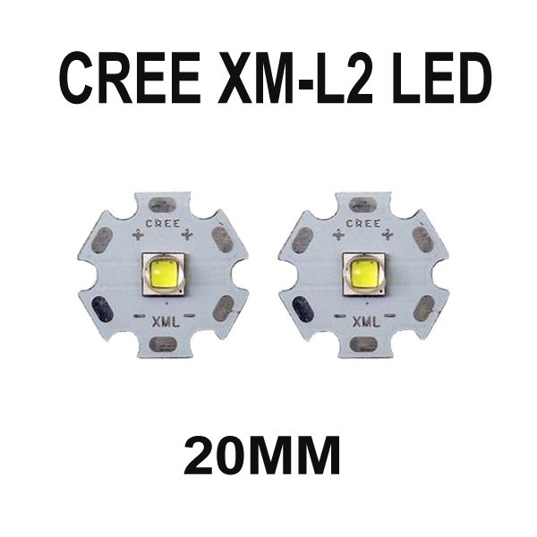 

Cree XM-L2 U2 1A White Light cree xml2 LED Emitter Electronic DIY Parts High Power with 20mm Heatsink