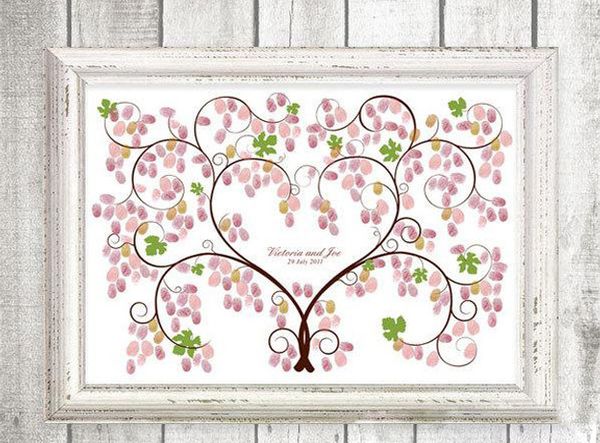 

wholesale-2016 fingerprint tree wedding guest book fingerprint canvas painting wedding decoration party wedding gifts casamento