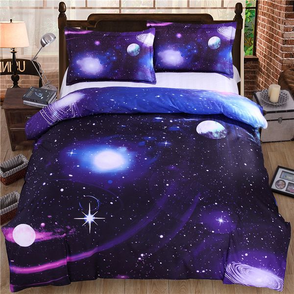

wholesale-3d galaxy bedding sets twin/ size universe outer space themed bedspread 2/3/4pcs bed linen bed sheets duvet cover set
