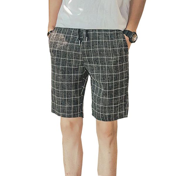 

wholesale- 2017 men plaid shorts trunks sweatpants bermuda masculina men's casual slim fits active beach shorts outwear male d-kn0023, White;black