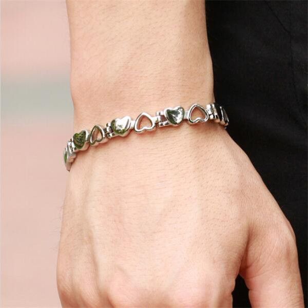 

dj jewelry lovers' heart bracelet anti-fatigue energy balance bracelets 316l staniless steel magnet stone jewelry fgs3162, Black
